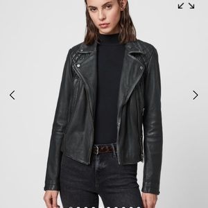 All Saints Cargo Leather Biker Jacket